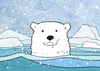 Polar Bear Watercolor Illustration, Winter Holiday Card