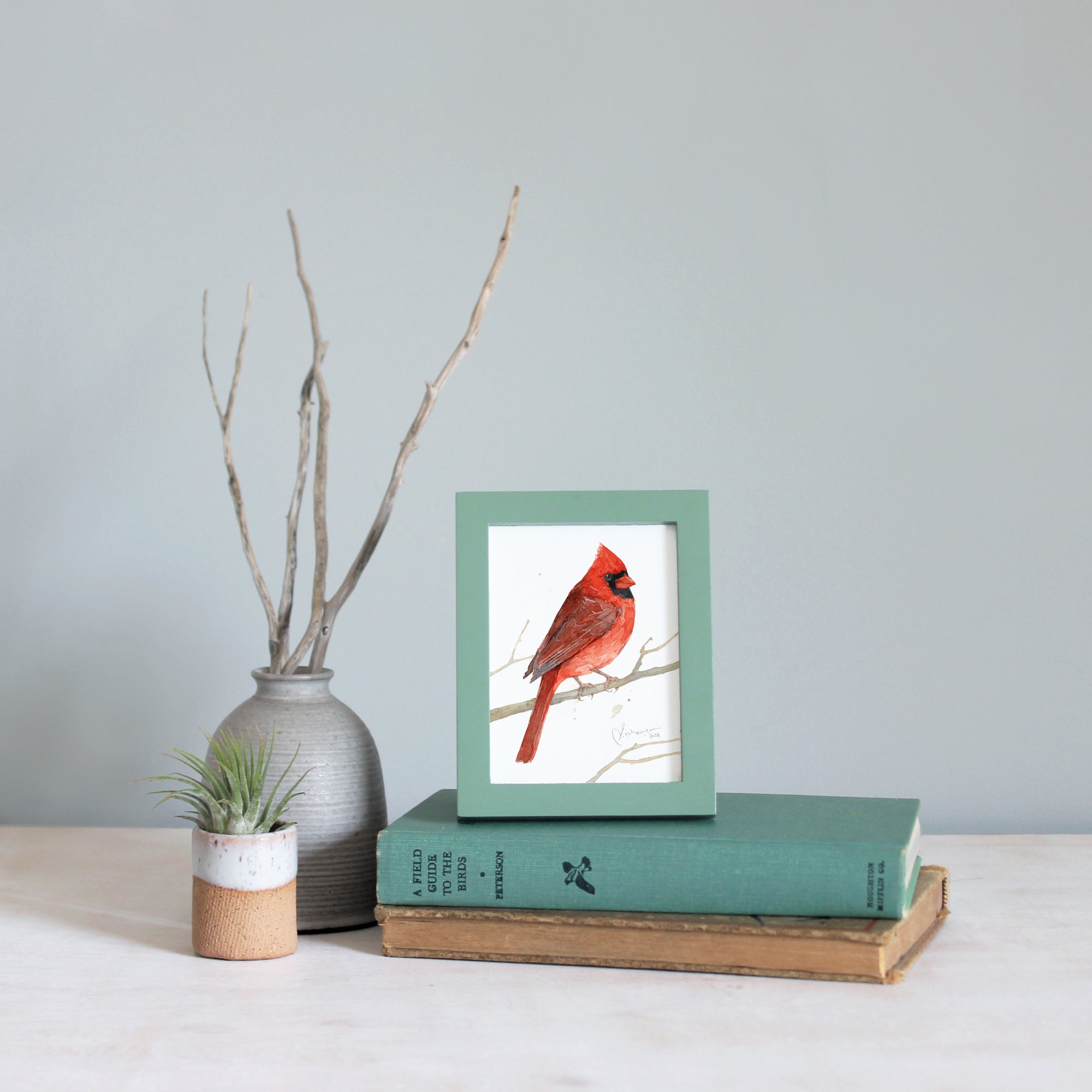 Framed Mini Male Cardinal Print
