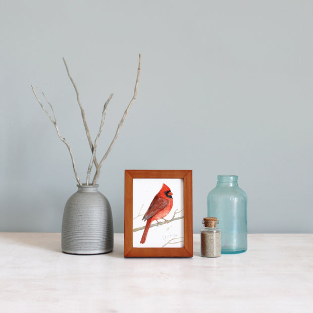 Framed Mini Male Cardinal Print