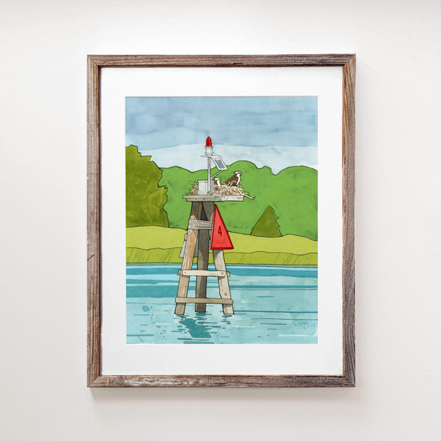 Osprey Nest Channel Marker Print