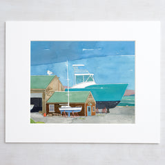 Boatyard Watercolor Print