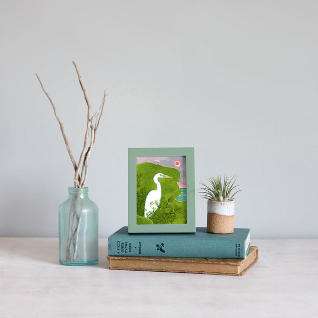 Framed Mini Egret Watercolor Print