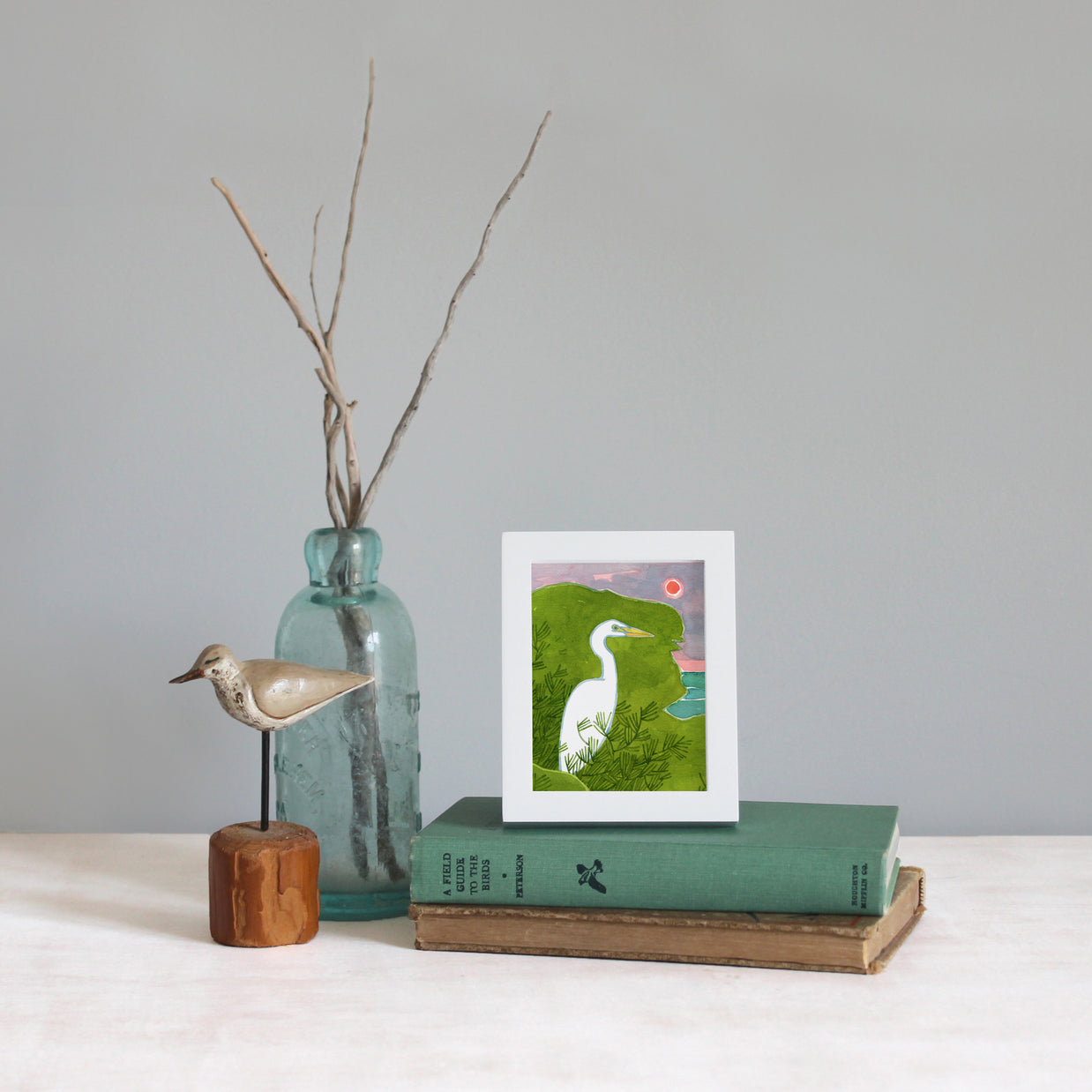 Framed Mini Egret Watercolor Print