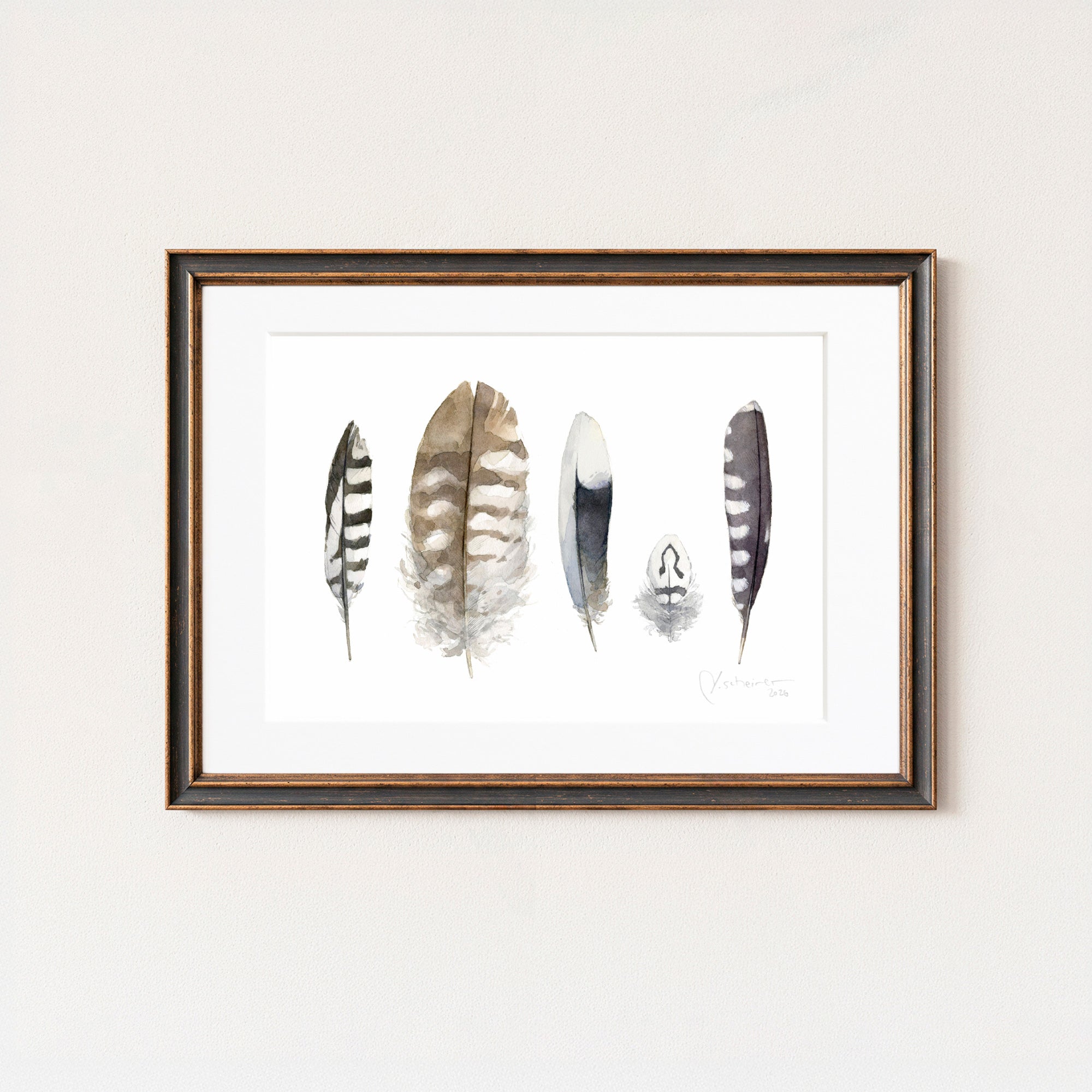 Striped Feathers Print