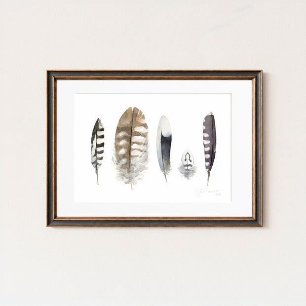 Striped Feathers Print