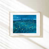 Fireflies Night Meadow Print