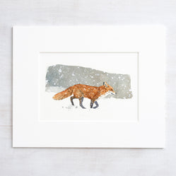 Red Fox in Snow Print