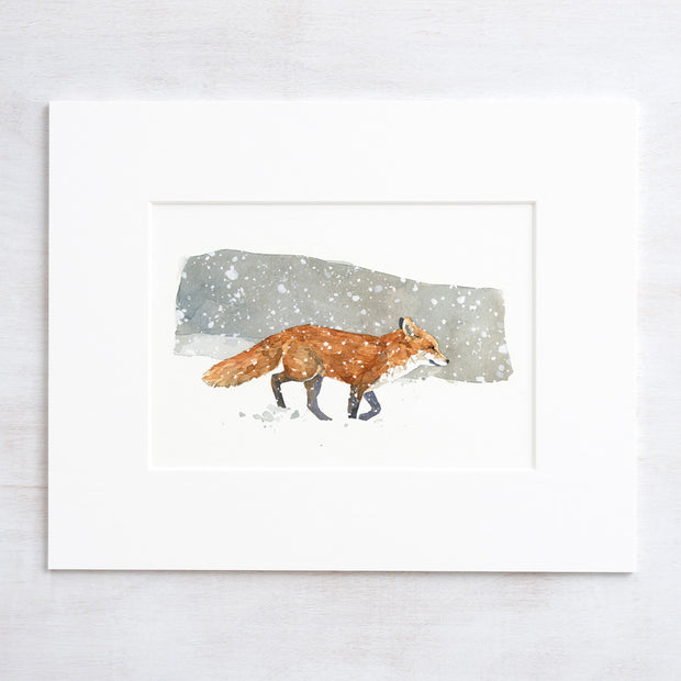 Red Fox in Snow Print