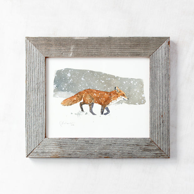 Red Fox in Snow Print