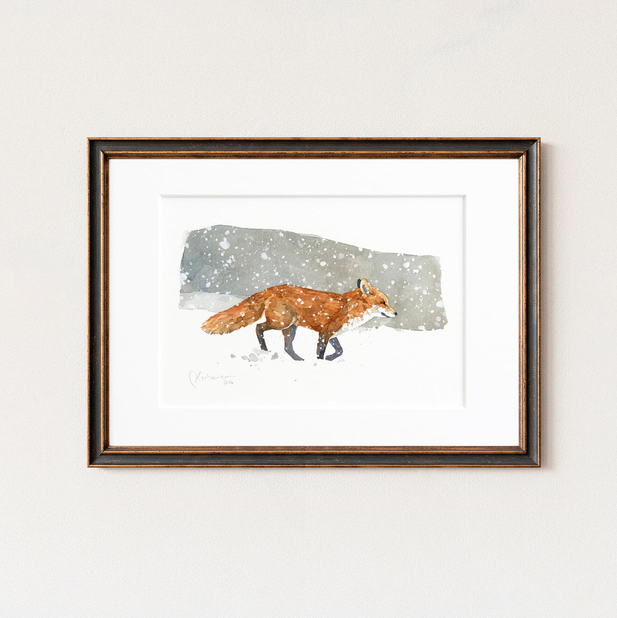 Red Fox in Snow Print