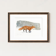 Red Fox in Snow Print