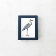 Mini Framed Heron Watercolor Print
