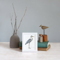 Mini Framed Heron Watercolor Print