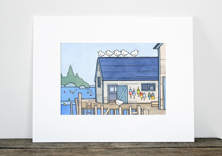 Lobster Dock Art Print