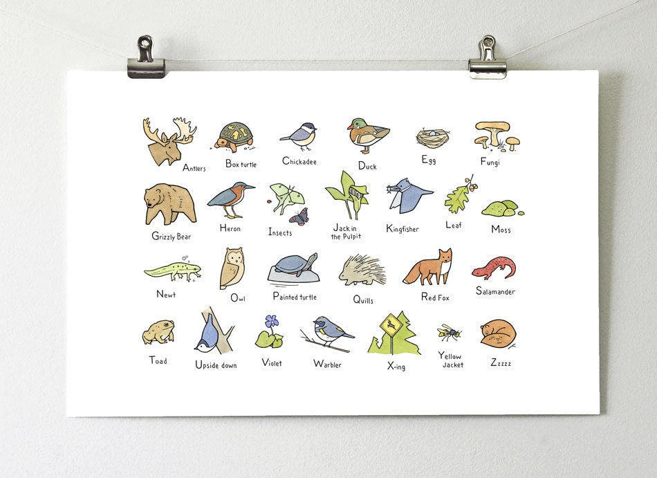 Woodland Alphabet Print