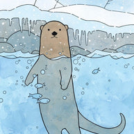 River Otter Winter Card