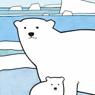 Polar Bear & Cub Print