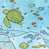 Sea Turtle Coral Reef Print