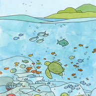 Sea Turtle Coral Reef Print