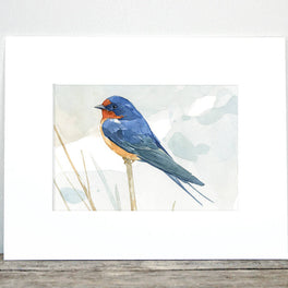 Barn Swallow Print Rustic Bird Art Watercolor Painting