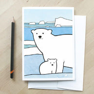 Baby Polar Bear Illustration Card
