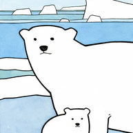 Baby Polar Bear Illustration Card