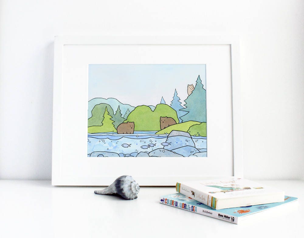 Bears and Owl Print