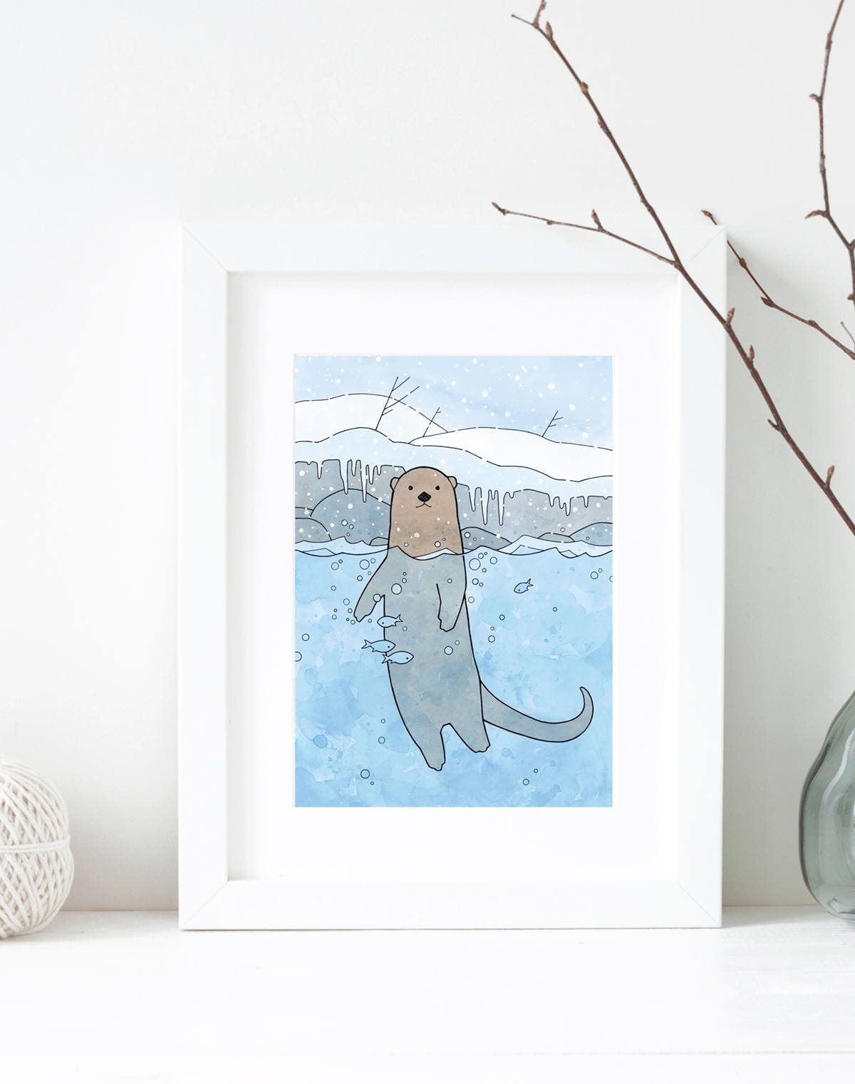 River Otter Swimming Print