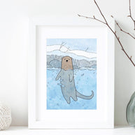 River Otter Swimming Print