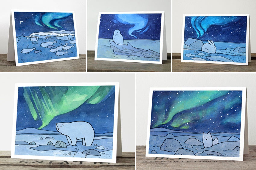 Mixed Animal Northern Light Card Set I