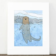 River Otter Swimming Print
