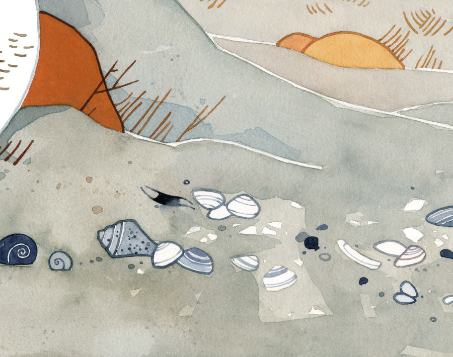 Snowy Owl Winter Beach Print