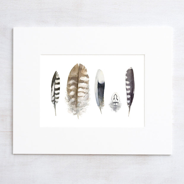 Striped Feathers Print