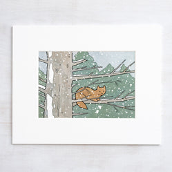 Pine Marten in Snow Print