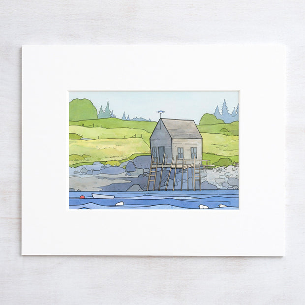 Maine Coast Boathouse Landscape