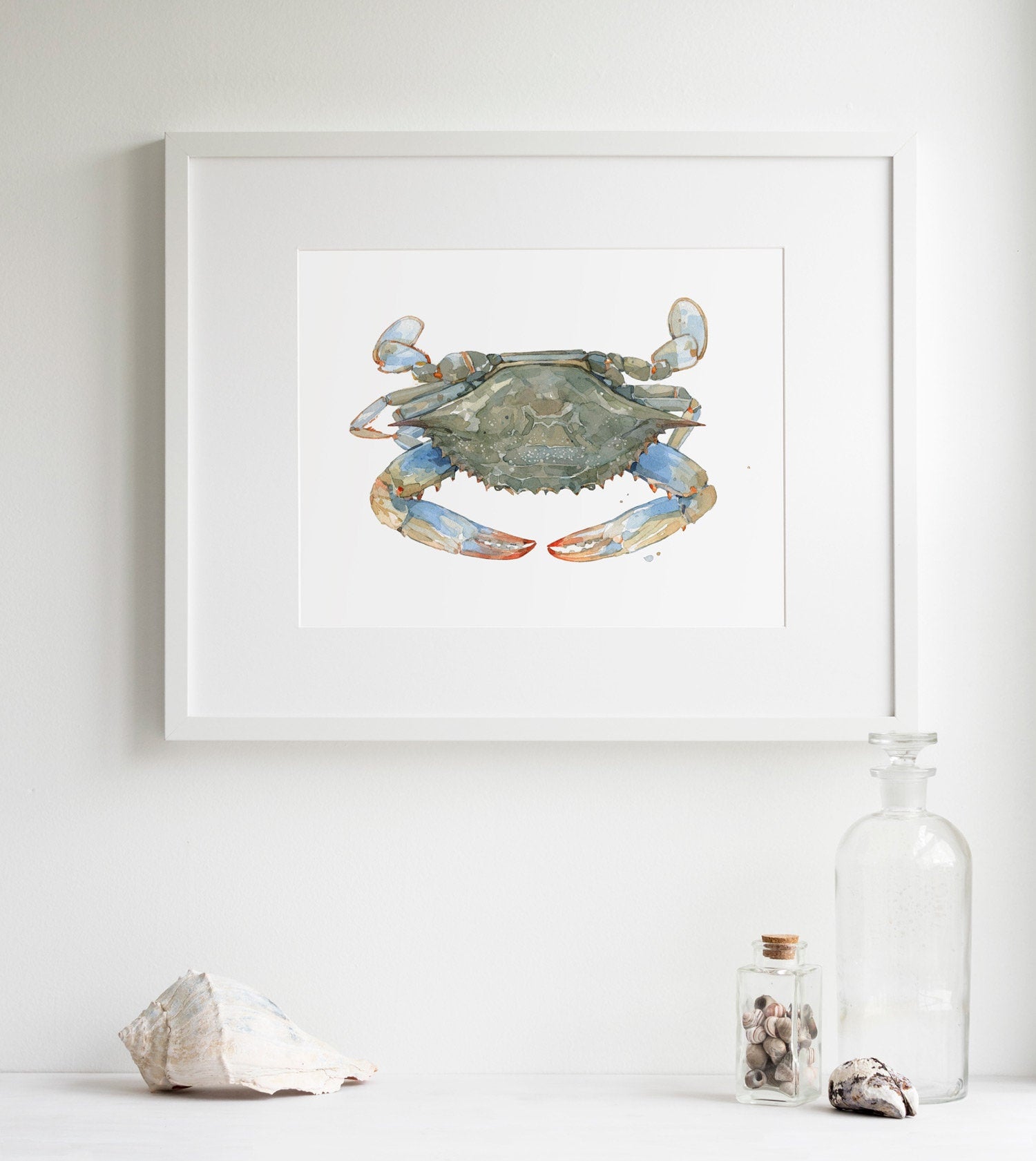 Blue Crab Watercolor Print