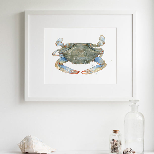 Blue Crab Watercolor Print