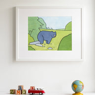 Black Bear Art Print: Whimsical Woodland Decor