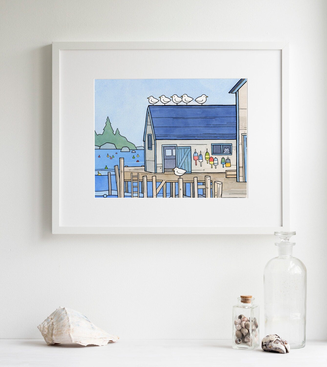 Lobster Dock Art Print