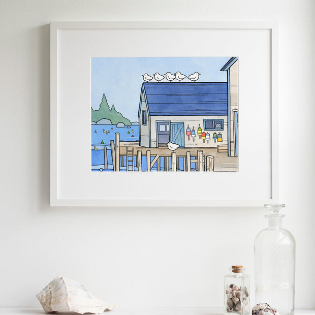 Lobster Dock Art Print