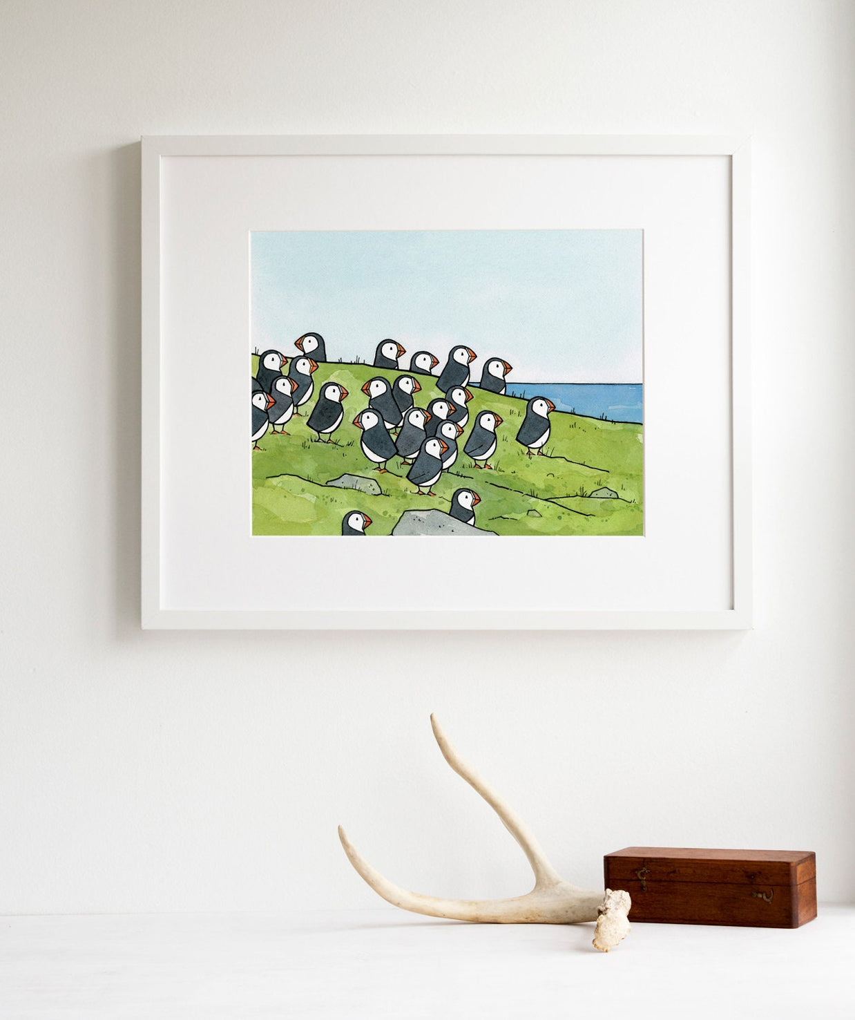 Puffin Colony Print I