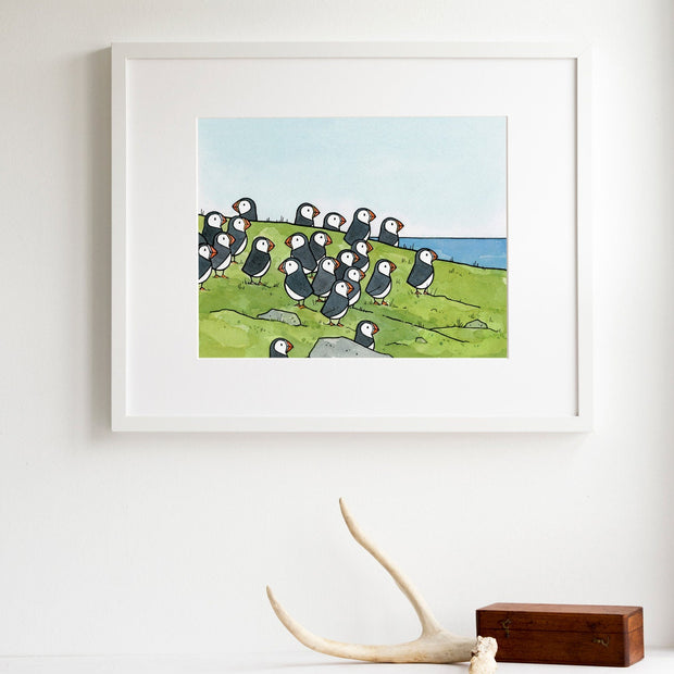 Puffin Colony Print I