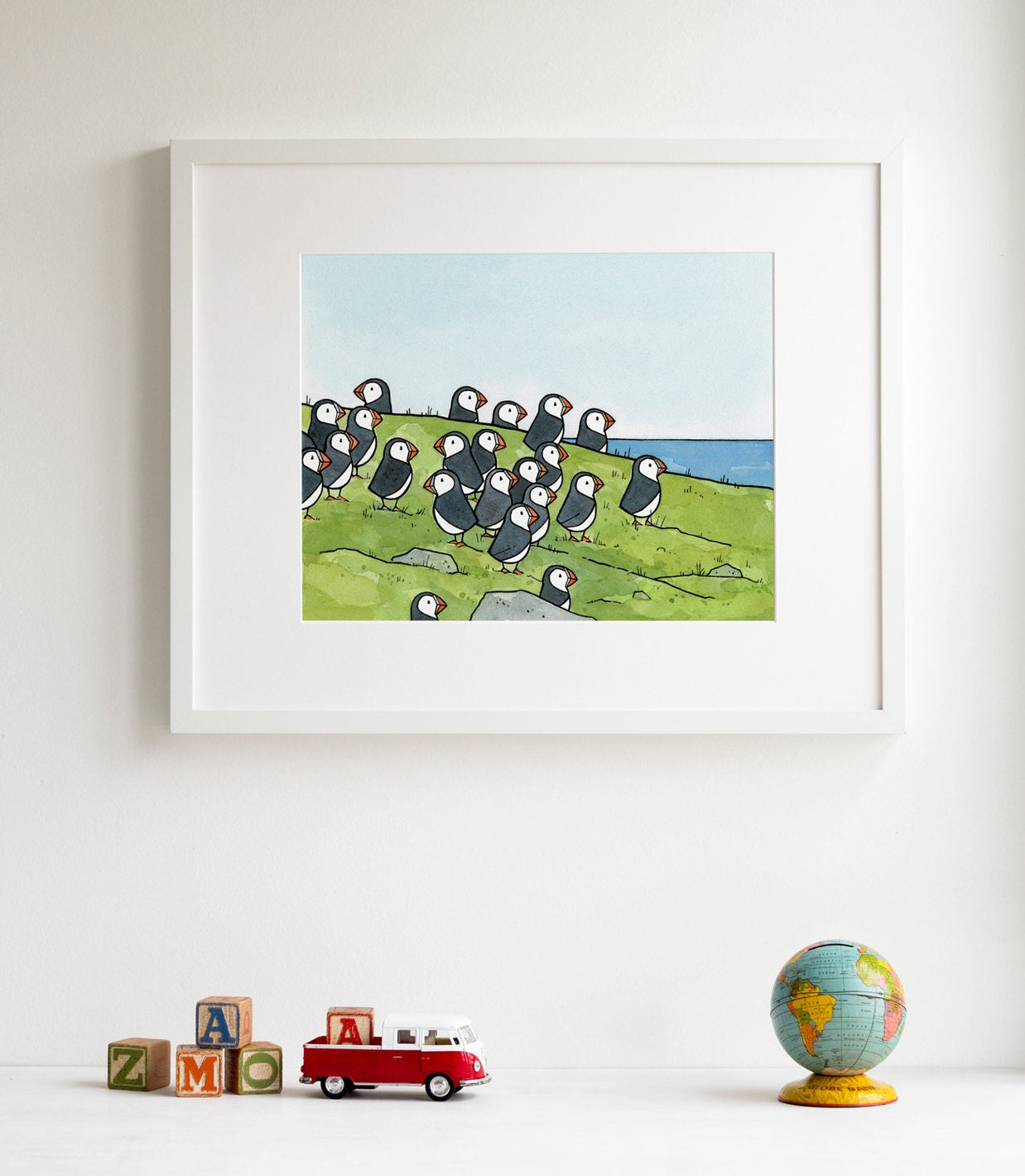 Puffin Colony Print I