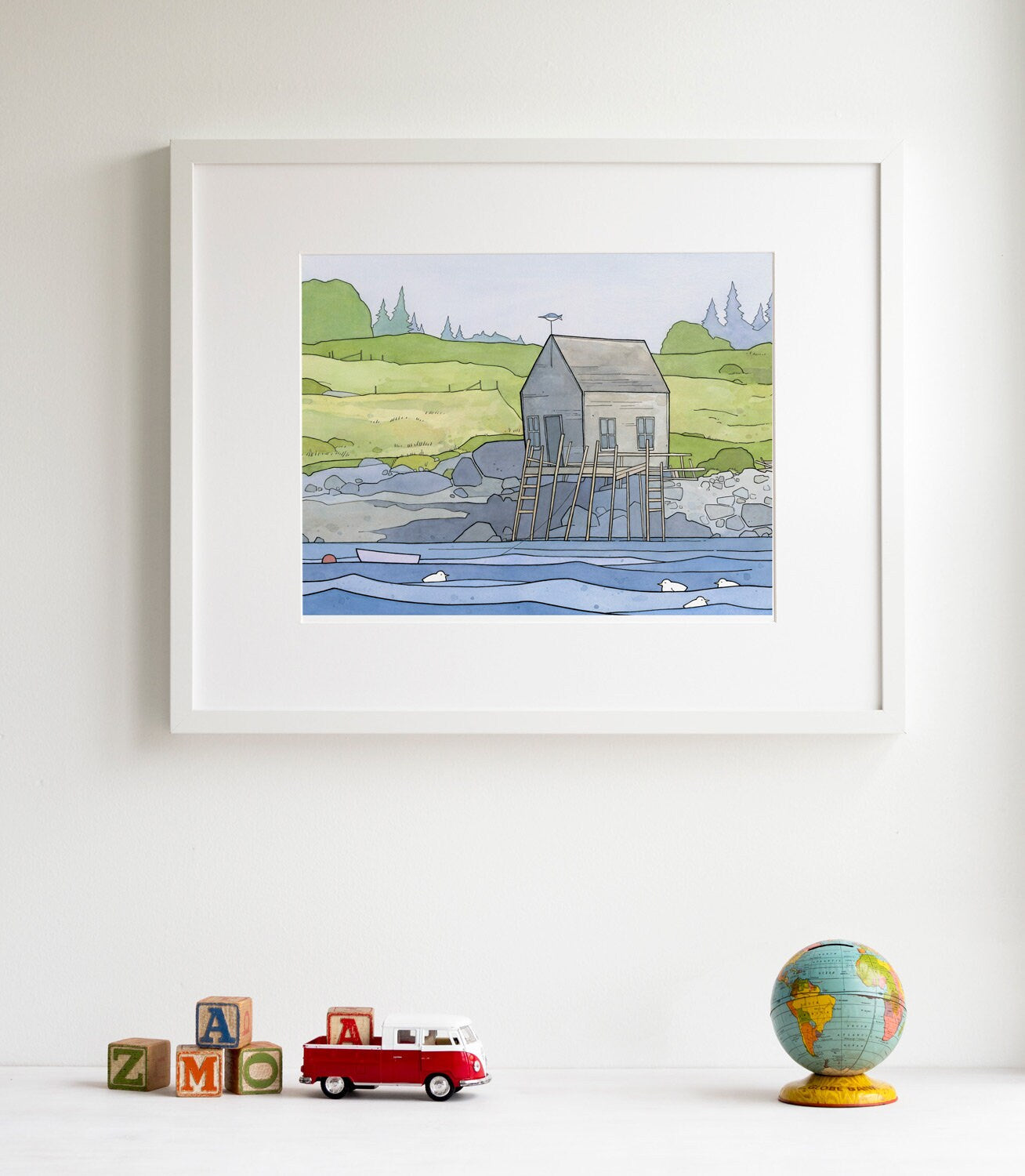 Maine Coast Boathouse Landscape