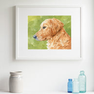 Golden Retriever Watercolor Portrait Print - Limited Edition Dog Art