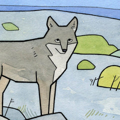 Coyote and Bats Art Print: