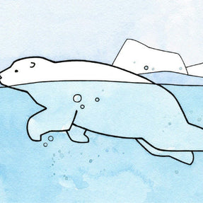 Swimming Polar Bear Print