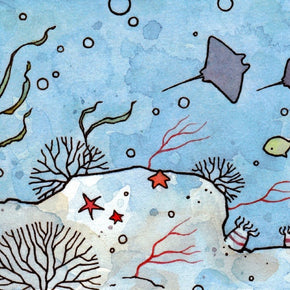 Manta Rays Watercolor