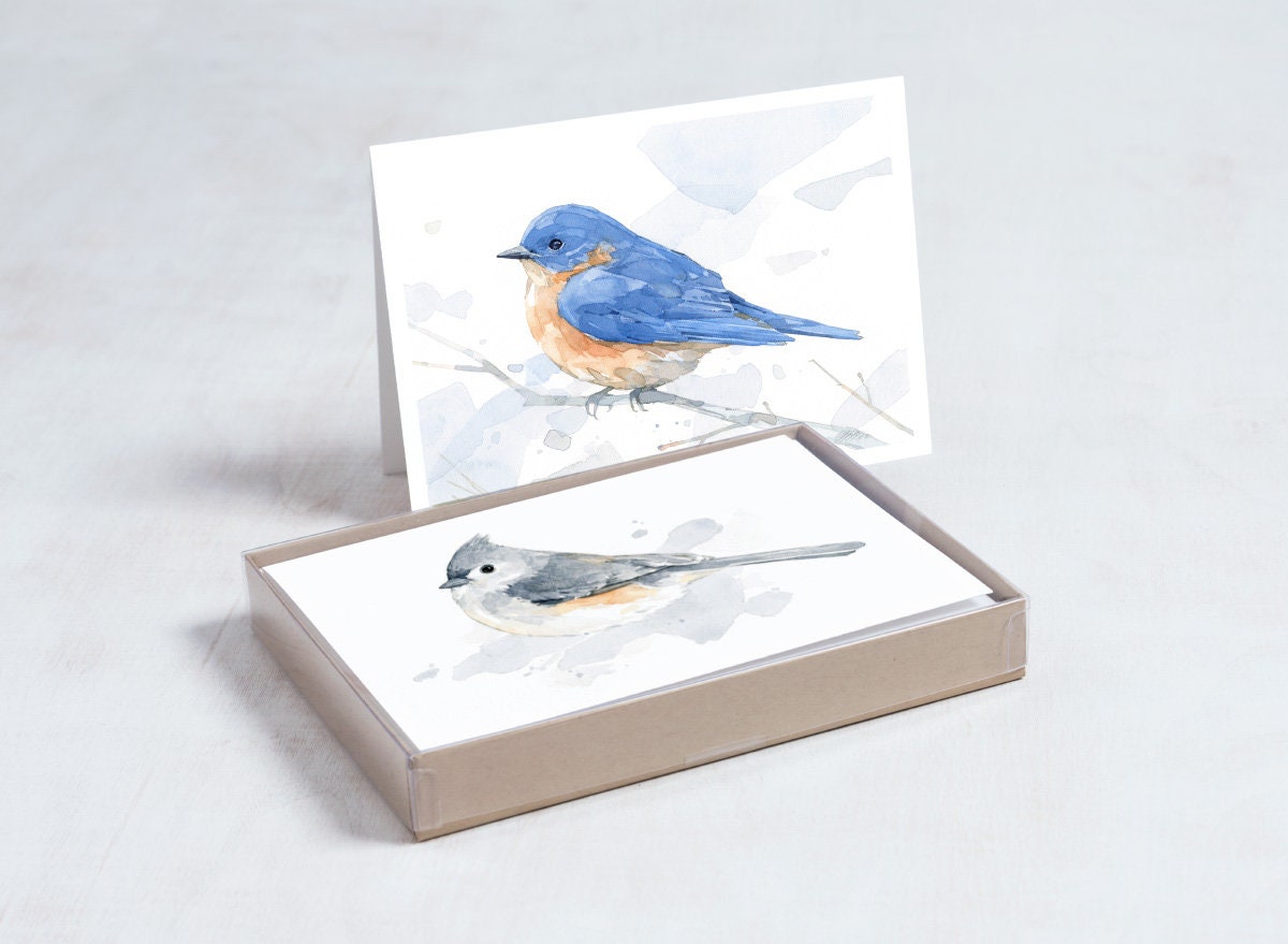 Bird Watercolor Card Set I