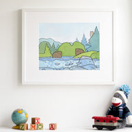Bears and Owl Print